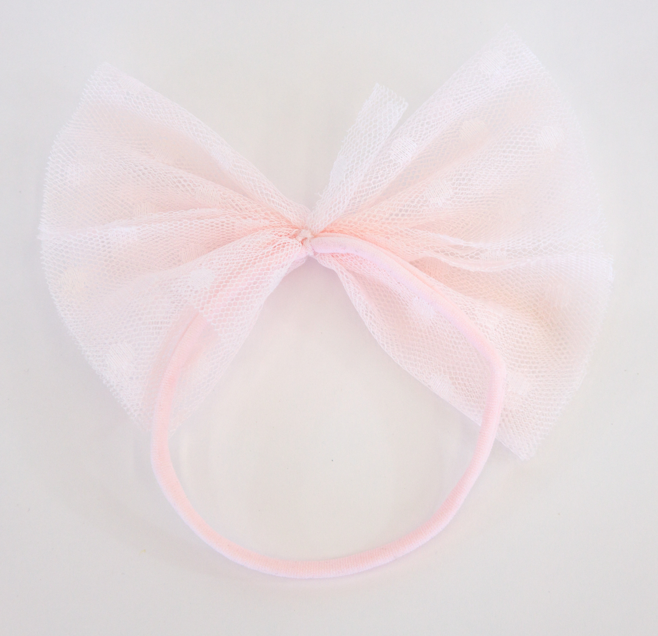 Dotted Mesh Bow Headband